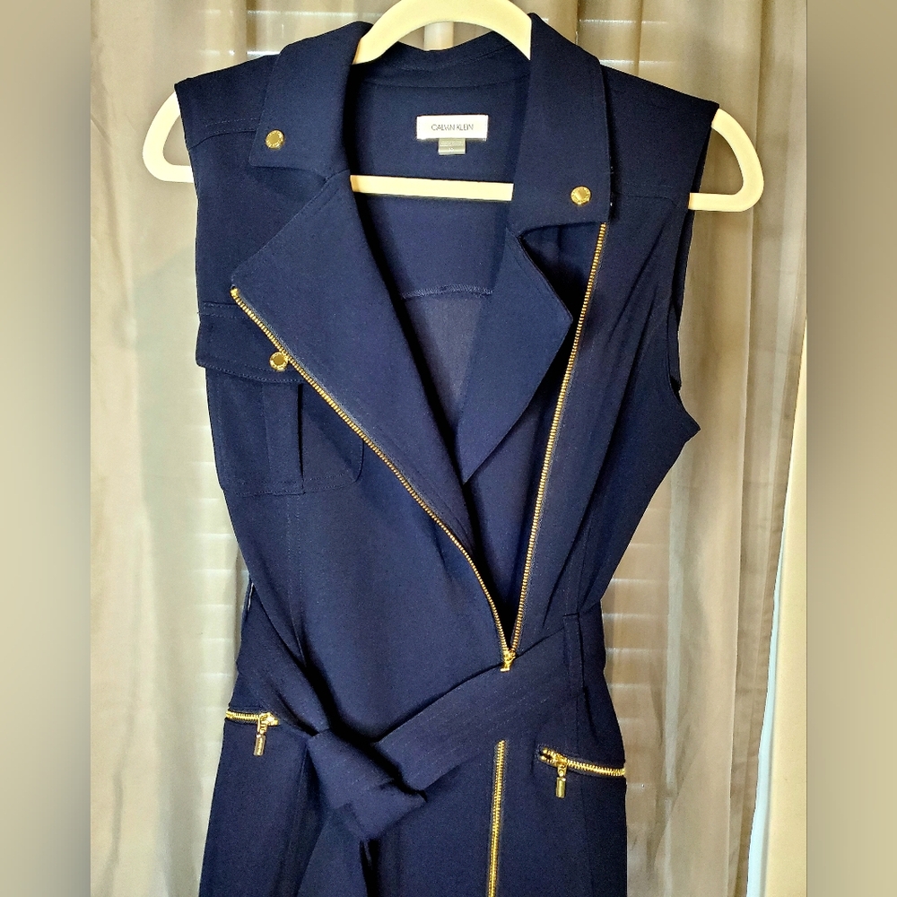 Calvin Klein Moto Sleeveless Sheath Dress - Picture 7 of 17